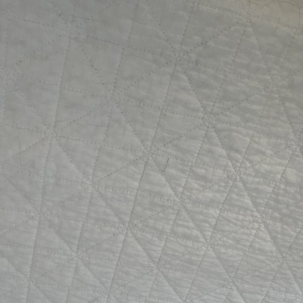Bee & Willow Neutral White & Gray Full Queen Quilted Coverlet Cotton - Picture 8 of 11